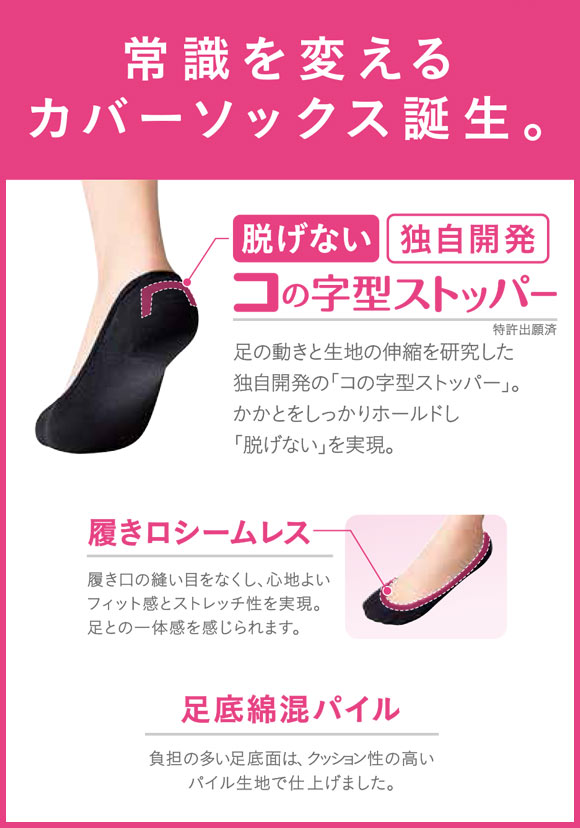 (ココピタ)KOKOPITA 脱げないココピタ フットカバー 浅履き 底パイル