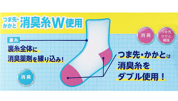 学校へ行こう お母さんの声を集めて作った丈夫な W消臭靴下 ソックス 2足組 16-18cm 19-21cm 22-24cm リブ仕様
