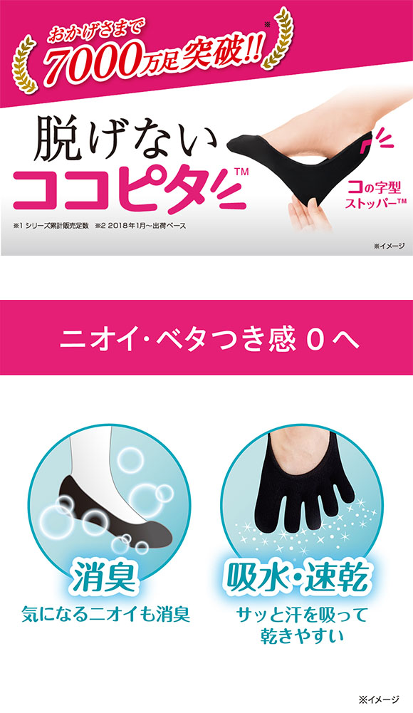 KOKOPITA 脱げないココピタPLUS さらっと実感 フットカバー 浅履き 5本指 ソックス 靴下 レディース 21-23cm 23-25cm