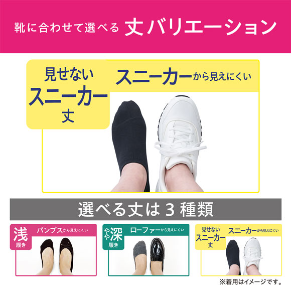 KOKOPITA 脱げないココピタPLUS さらっと実感 フットカバー 靴下 見せないスニーカー丈 5本指 レディース 21-23cm 23-25cm