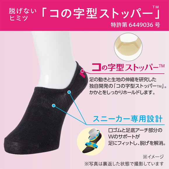 ココピタ KOKOPITA 脱げないココピタ スニーカー専用設計 見せないスニーカー丈 3足組 無地 ソックス 靴下 レディース 丸編み