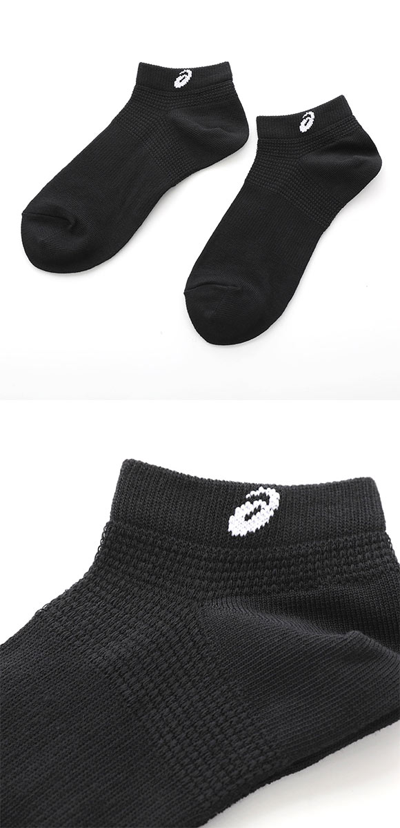 アシックス ASICS ソックス 靴下 スニーカー丈 3足組 白 黒 サポート スポーツ レディース 23-25cm