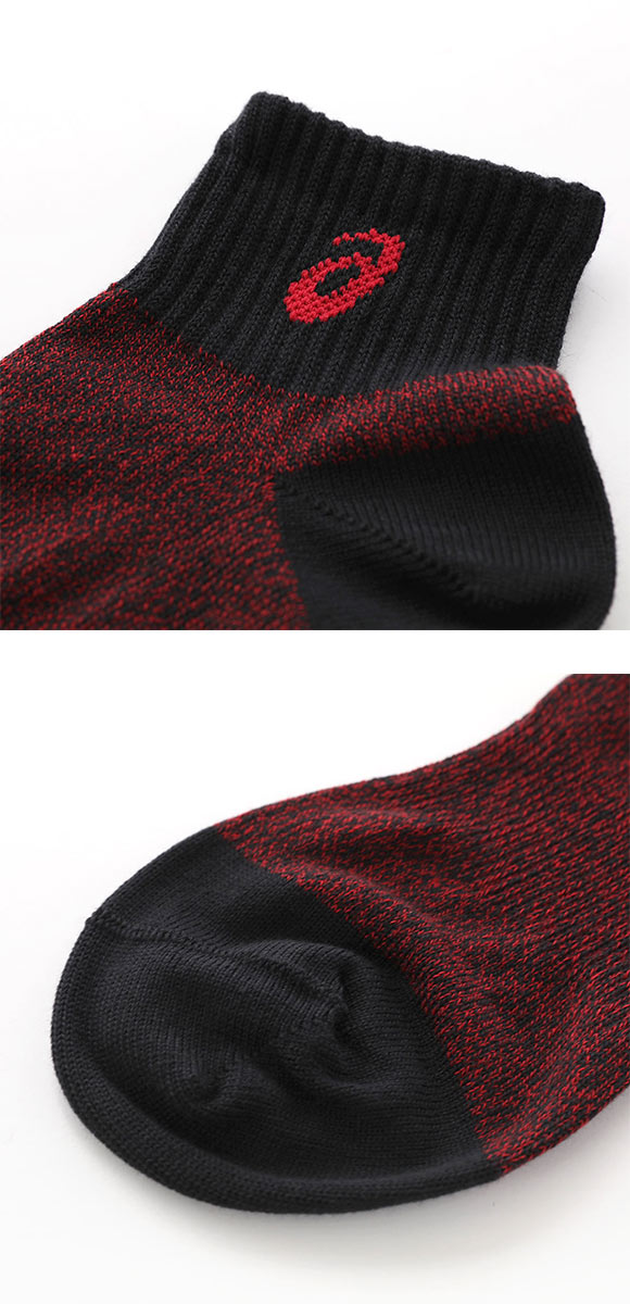 アシックス ASICS TOUGH HARD ソックス 靴下 ショート丈 3足組 高耐久 サポート 杢 メンズ 24-26cm 26-28cm