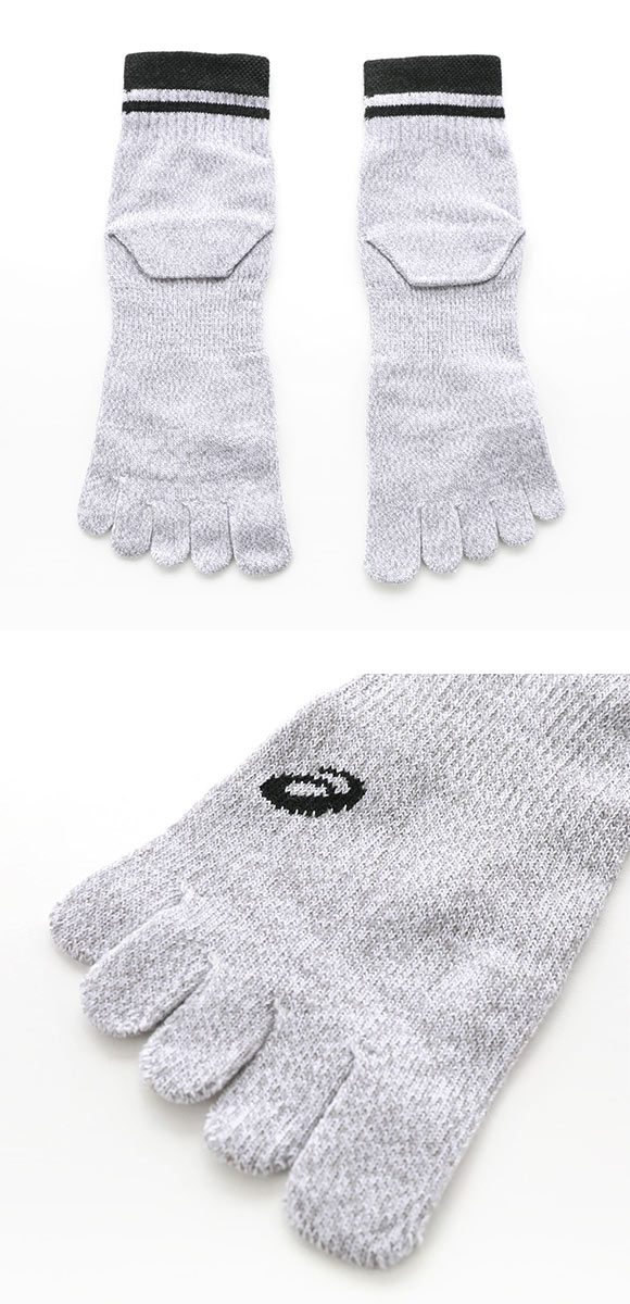 アシックス ASICS TOUGH HARD ソックス 靴下 ショート丈 5本指 3足組 サポート 高耐久 24-26cm 26-28cm メンズ