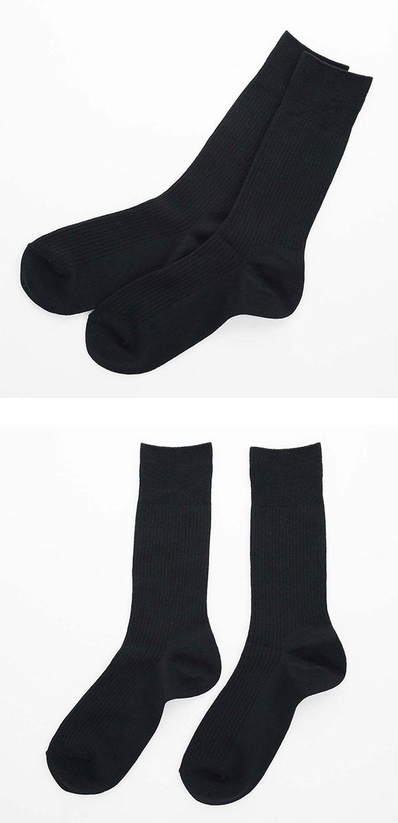 スーパーソックス リブ柄 クルー丈 ムレない におわない 靴下 23-25cm 24-26cm 26-28cm SUPER SOX