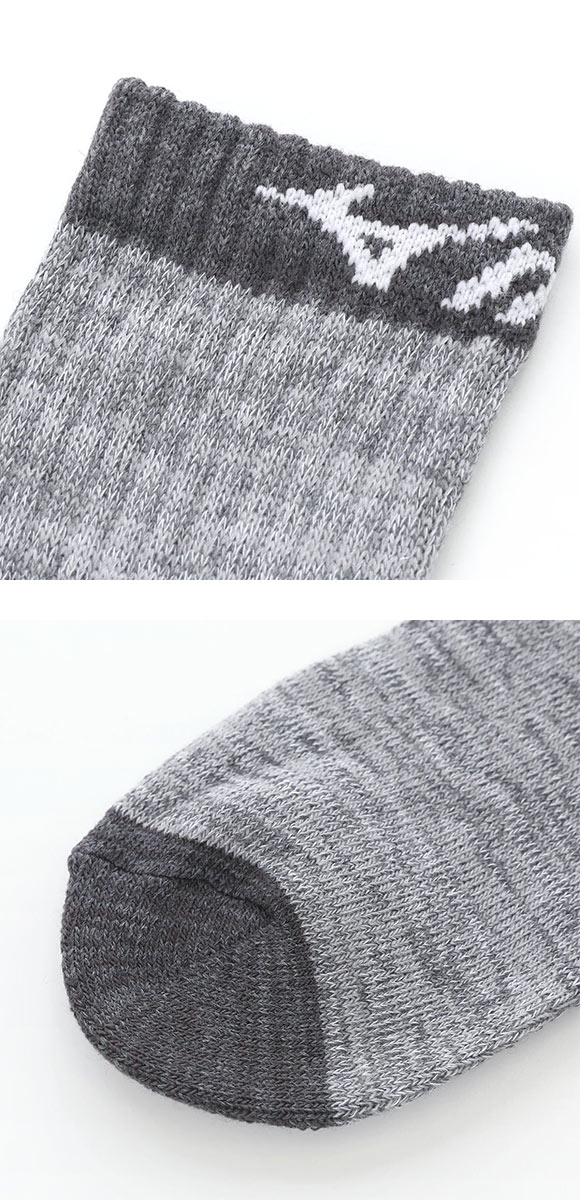 ミズノ WARM SOCKS ソックス クルー丈 3足組 あったか フートパイル 厚地 ルームソックス 靴下 メンズ 24-26cm 26-28cm