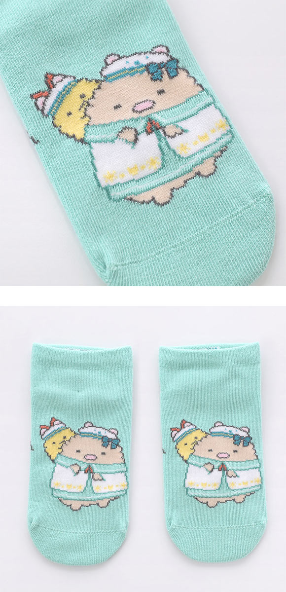 すみっコぐらし ソックス かつえび スニーカー丈 ジュニア キッズ 靴下 15-20cm 19-24cm