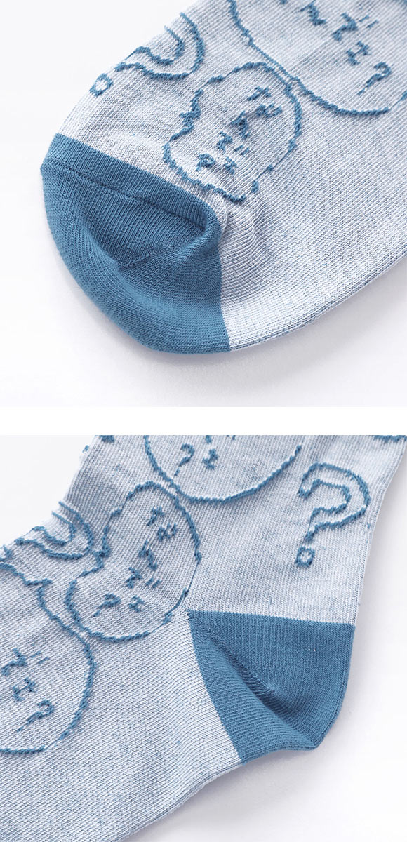 ちいかわ クルー丈ソックス ハチワレ フロート刺繍 レディース 靴下 ソックス 20-25cm