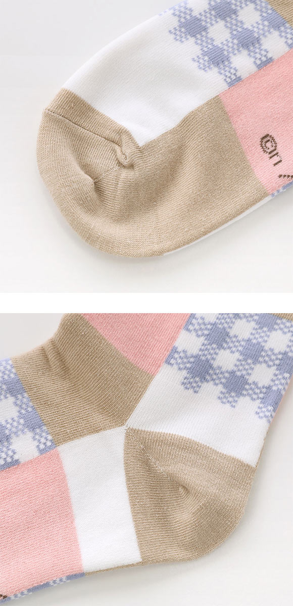 ちいかわ クルー丈ソックス ブロックチェック レディース 靴下 ソックス 20-25cm