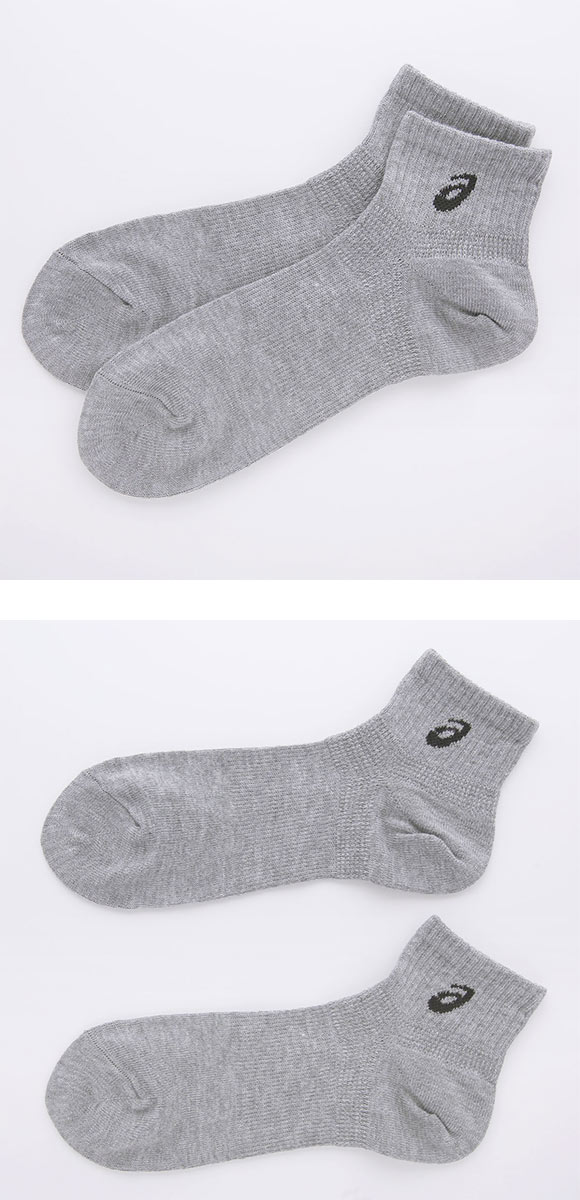 アシックス 無地 異色アソート ソックス 3足組 10cm丈 ASICS メンズ