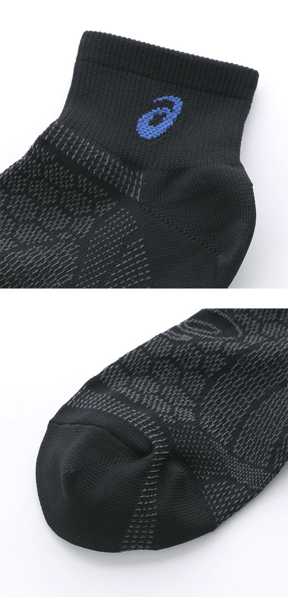 アシックス ソックス 靴下 3足組 黒 ASICS メンズ 24-26cm 26-28cm