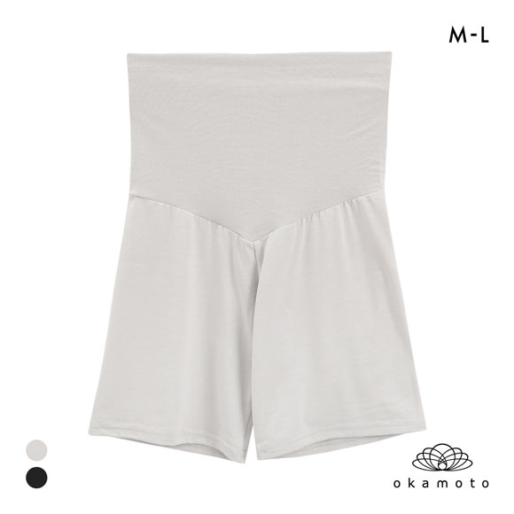 プラチナホット 温感ペチコートレギンス 3分丈 腹巻つき あったか 保温 透け防止 ML レディース okamoto Platinumhot