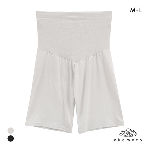 プラチナホット 温感ペチコートレギンス 5分丈 腹巻つき あったか 保温 透け防止 ML レディース okamoto Platinumhot