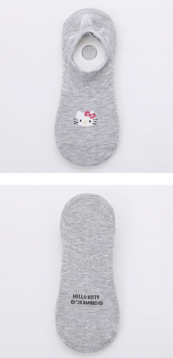 脱げないココピタ サンリオ キティ フットカバー 深め 丸編み スニーカー Wサポート ソックス 靴下 23-25cm KOKOPITA