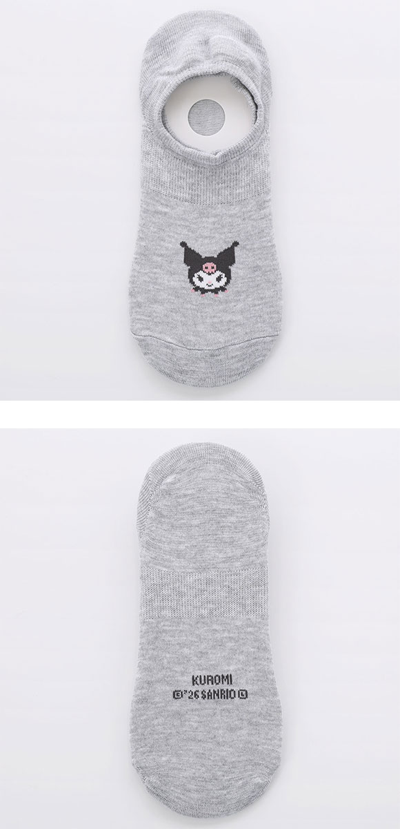 脱げないココピタ サンリオ クロミ フットカバー 深め 丸編み スニーカー Wサポート ソックス 靴下 23-25cm KOKOPITA