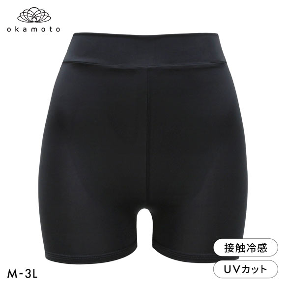 プラチナモア レギンス 1分丈 ひんやり冷感キープ 吸水速乾 M L LL 3L 大きいサイズ レディース 夏 紫外線対策 okamoto