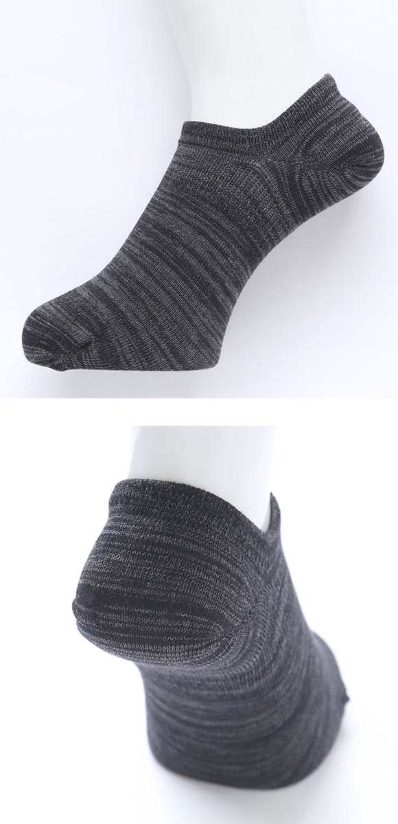 ココピタ 3足組 フットカバー 深め 深履き スニーカー用 Wサポート 引揃柄 メンズ 綿混 ソックス 靴下 脱げない 25-27cm 27-29cm KOKOPITA
