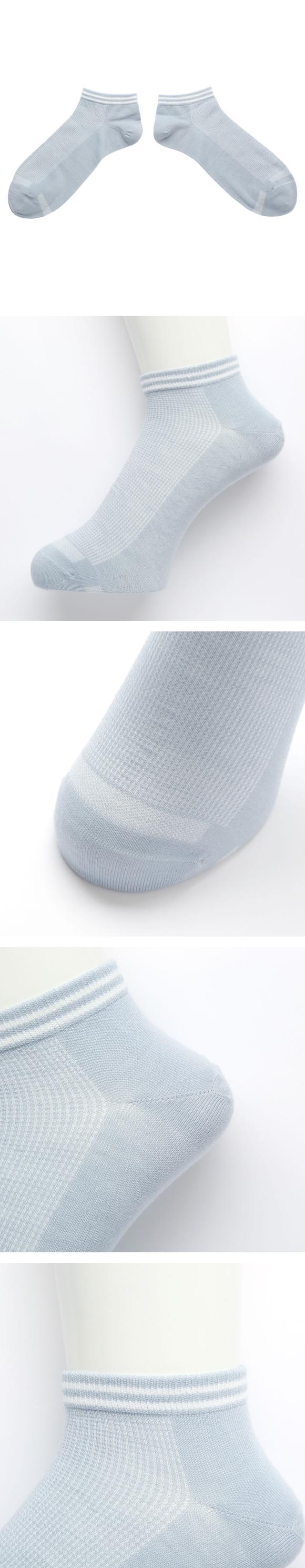 靴下研究所 アツさ知らず ソックス 3足組 スニーカー丈 甲メッシュ ひんやり接触冷感 春夏 メンズ 靴下 25-27cm オカモト okamoto