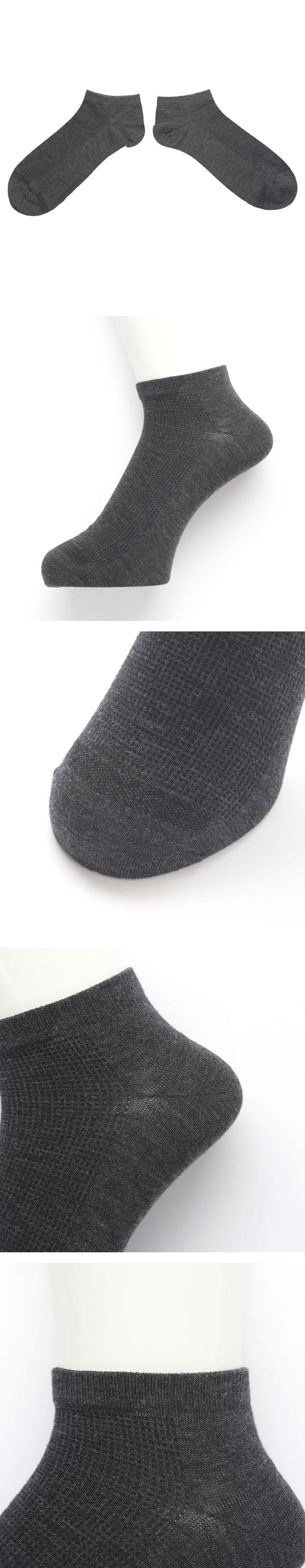 靴下研究所 アツさ知らず ソックス 3足組 スニーカー丈 甲メッシュ ひんやり接触冷感 春夏 メンズ 靴下 25-27cm オカモト okamoto