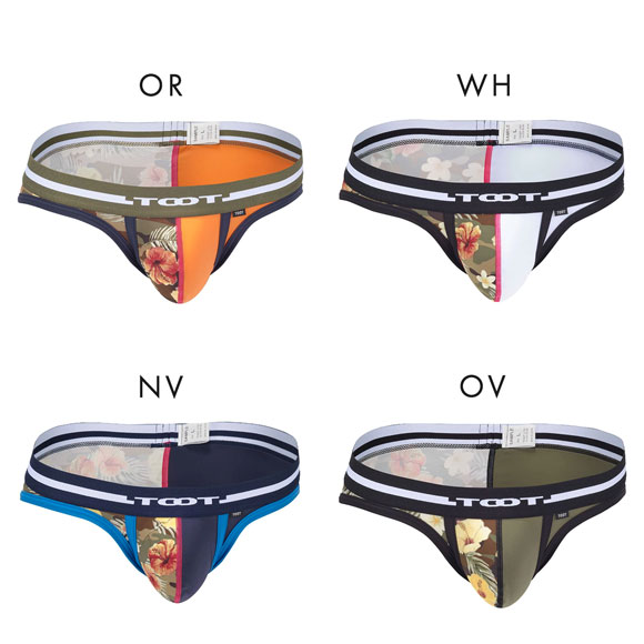 トゥート TOOT ボタニカルカモ カップビキニ フルバック メンズ 前閉じ CV24S007 立体カップ