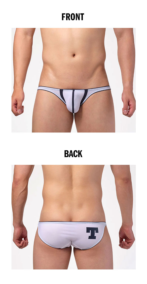 トゥート Tプリント ミニマル カップビキニ メンズ 前閉じ 立体カップ ローライズ TOOT