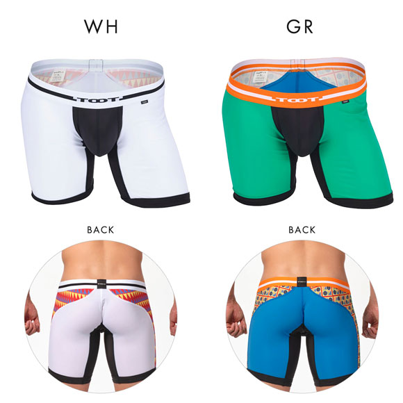 トゥート TOOT トライバル ロングボクサーパンツ メンズ 前とじ LB23A009 ストレッチナイロン