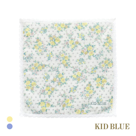 キッドブルー タオル ピンドットフラワー ハンドタオル KID BLUE