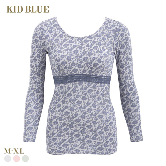 キッドブルー 25フラワーJQ カップ付き 長袖 レディース インナー KID BLUE 大きいサイズ