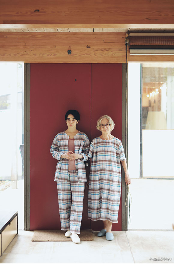 キッドブルー 25シャーリングチェック ルームウェア 長袖 ロングパンツ 上下セット パジャマ KID BLUE