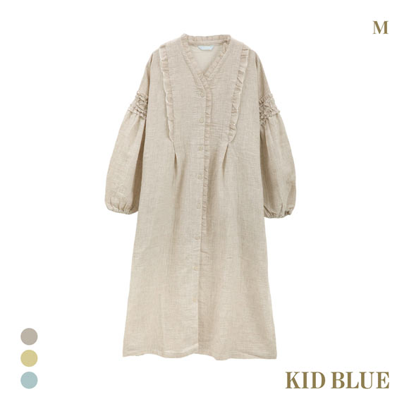キッドブルー 25オータム Wガーゼ 長袖 ワンピース ルームウェア パジャマ KID BLUE