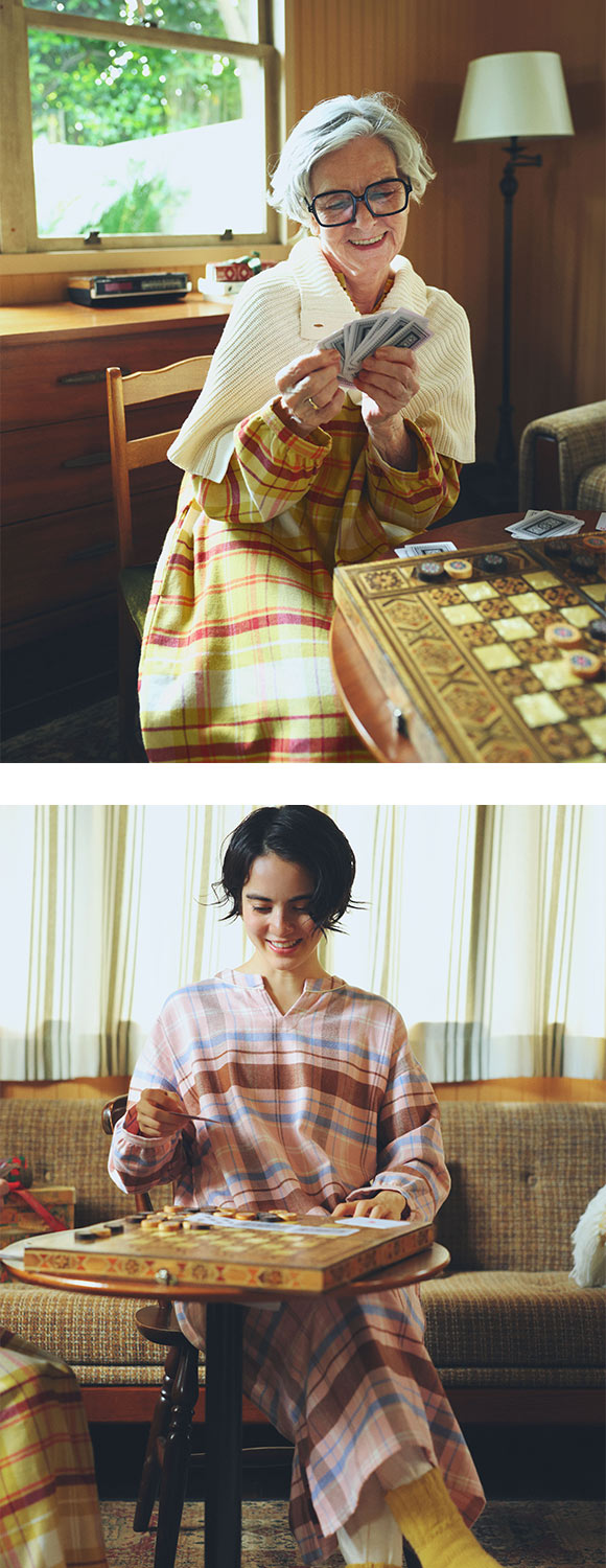 キッドブルー 25ネルチェック 長袖 ワンピース ルームウェア パジャマ KID BLUE