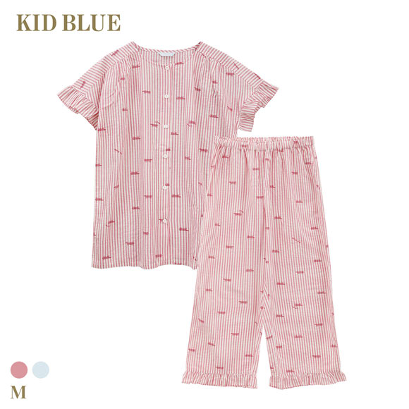 キッドブルー リサ・ラーソンコラボN 半袖 8分丈 上下セット パジャマ ルームウェア ナイティ レディース KID BLUE