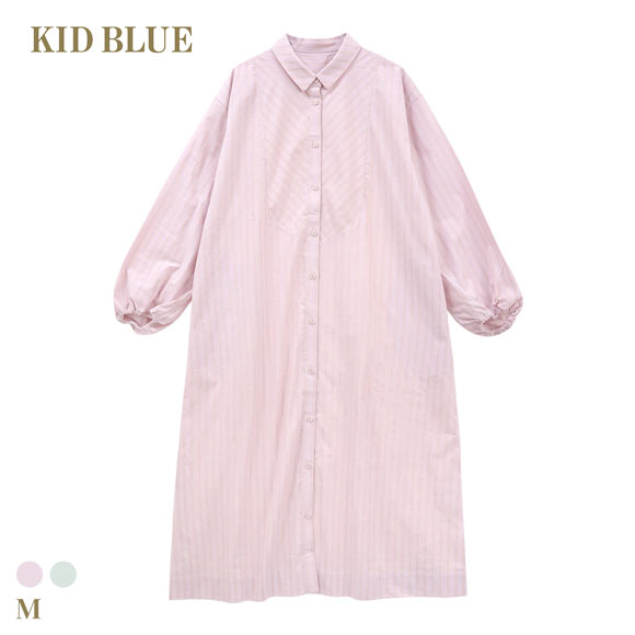 キッドブルー 25ストライプ＆天竺 長袖 ワンピース ルームウェア パジャマ KID BLUE