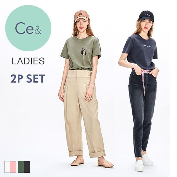 シーイーアンド Ce& BEAT WAVE Tシャツ 半袖 2枚セット レディース