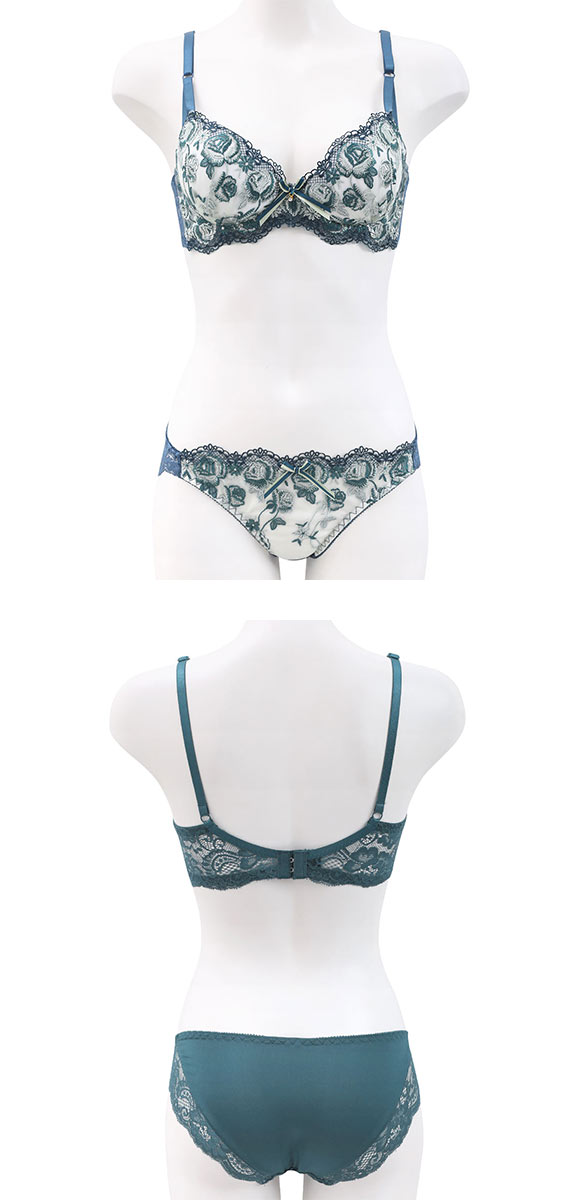 サンエイ 脇高 バイカラーローズ ブラセット ABCD 脇肉 はみ肉すっきり 脇寄せ ブラジャー ショーツ セット 美胸 谷間 丸胸 SANEI