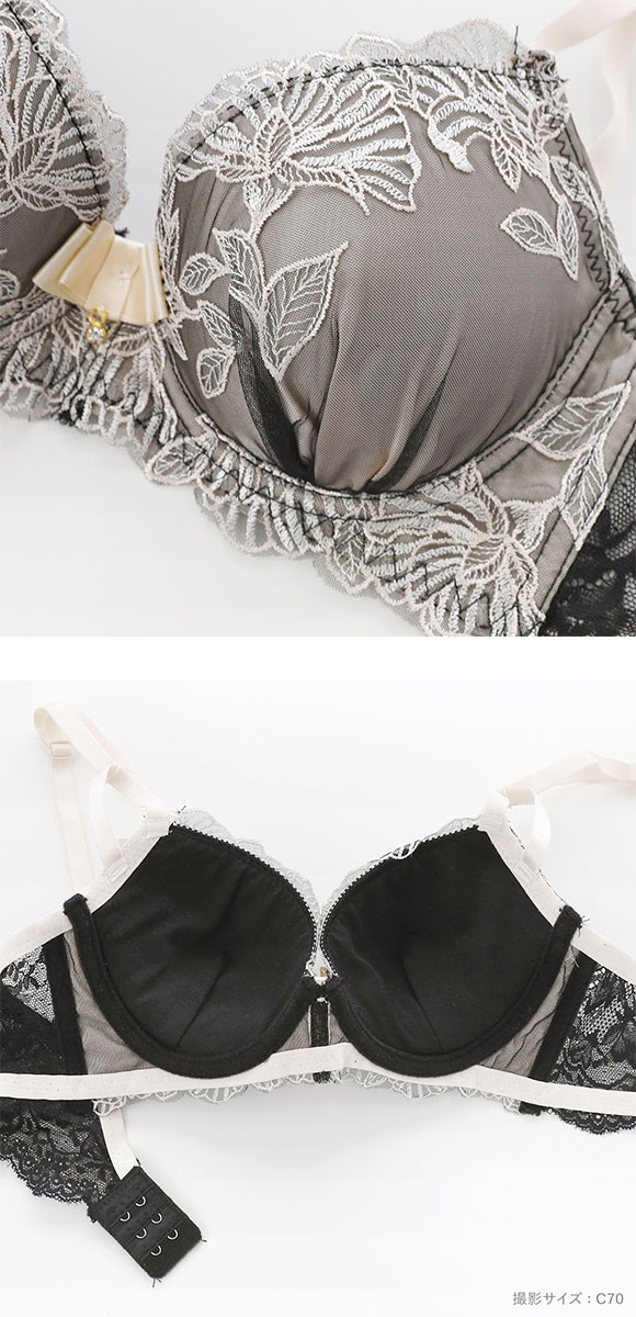 サンエイ 脇高 ボタニカルフラワー刺繍 ブラセット ABCD 脇肉 はみ肉すっきり 脇寄せ ブラジャー ショーツ セット 美胸 SANEI