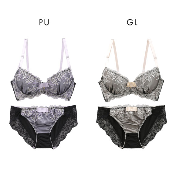 サンエイ 脇高 ボタニカルフラワー刺繍 ブラセット ABCD 脇肉 はみ肉すっきり 脇寄せ ブラジャー ショーツ セット 美胸 SANEI