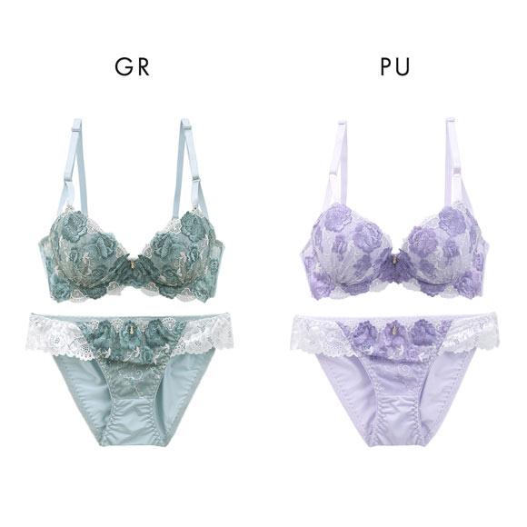 サンエイ 脇高 フェミニンローズガーデン ブラセット ABCD 脇肉 はみ肉すっきり 脇寄せ ブラジャー ショーツ セット 美胸 SANEI