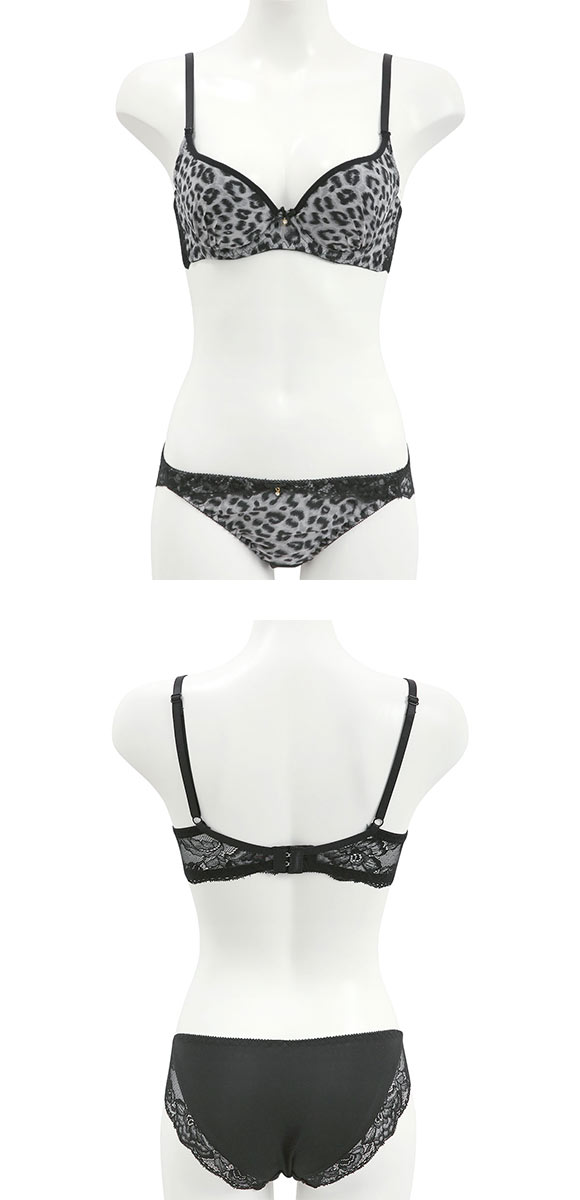 サンエイ 脇高 カーヴィレオパード ブラセット ABCD 脇肉 はみ肉すっきり 脇寄せ ブラジャー ショーツ セット 美胸 谷間 丸胸 SANEI