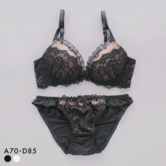 サンエイ 脇高 エレガントシアーレース ブラセット ABCD 脇肉 はみ肉すっきり 脇寄せ ブラジャー ショーツ セット 美胸 SANEI