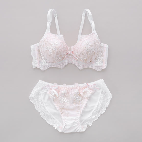 サンエイ 脇高 アンティークレーシィフラワー ブラセット EF 大きいサイズ グラマー 脇肉 はみ肉すっきり 脇寄せ ブラジャー ショーツ 美胸 谷間 丸胸 SANEI