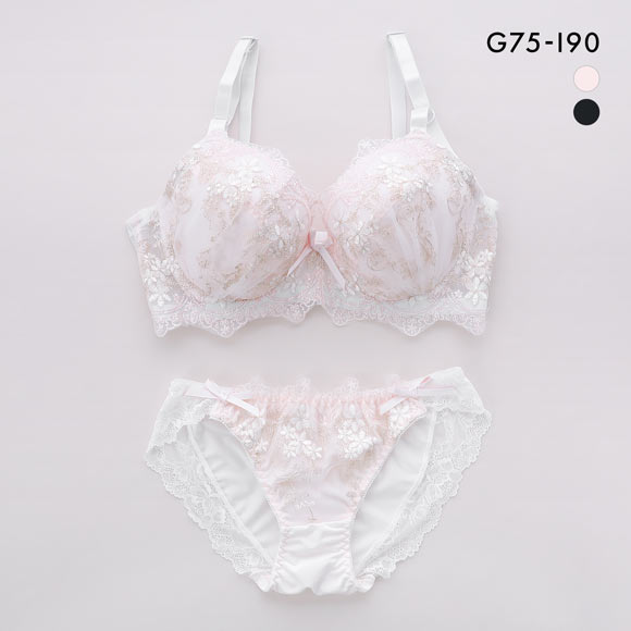 サンエイ 脇高 アンティークレーシィフラワー ブラセット GHI 大きいサイズ グラマー 脇肉 はみ肉すっきり 脇寄せ ブラジャー ショーツ 美胸 谷間 丸胸 SANEI