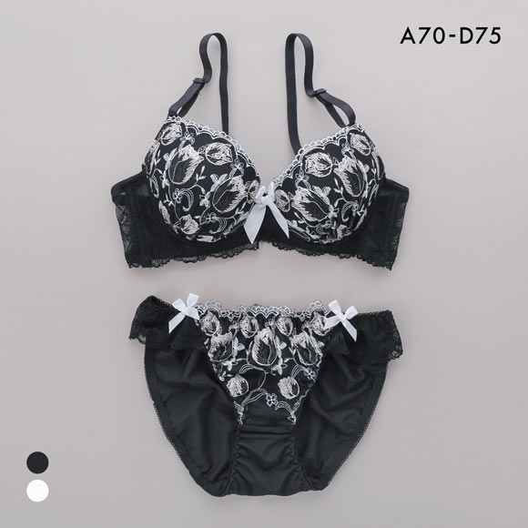 サンエイ グロッシーチューリップ ブラセット ABCD ブラジャー ショーツ セット 美胸 谷間 丸胸 SANEI