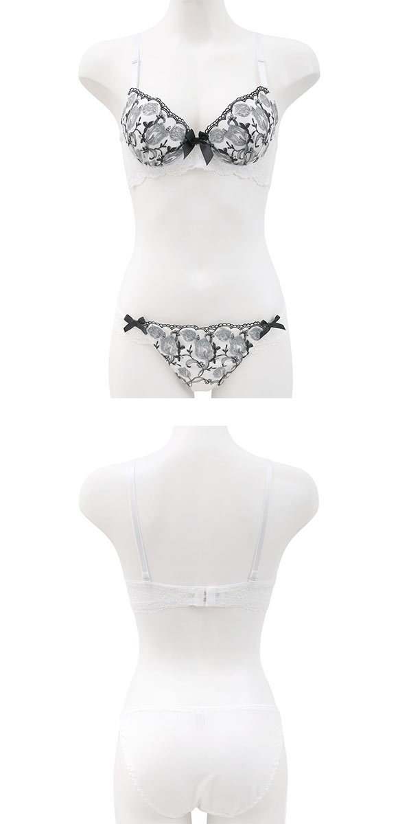 サンエイ グロッシーチューリップ ブラセット ABCD ブラジャー ショーツ セット 美胸 谷間 丸胸 SANEI