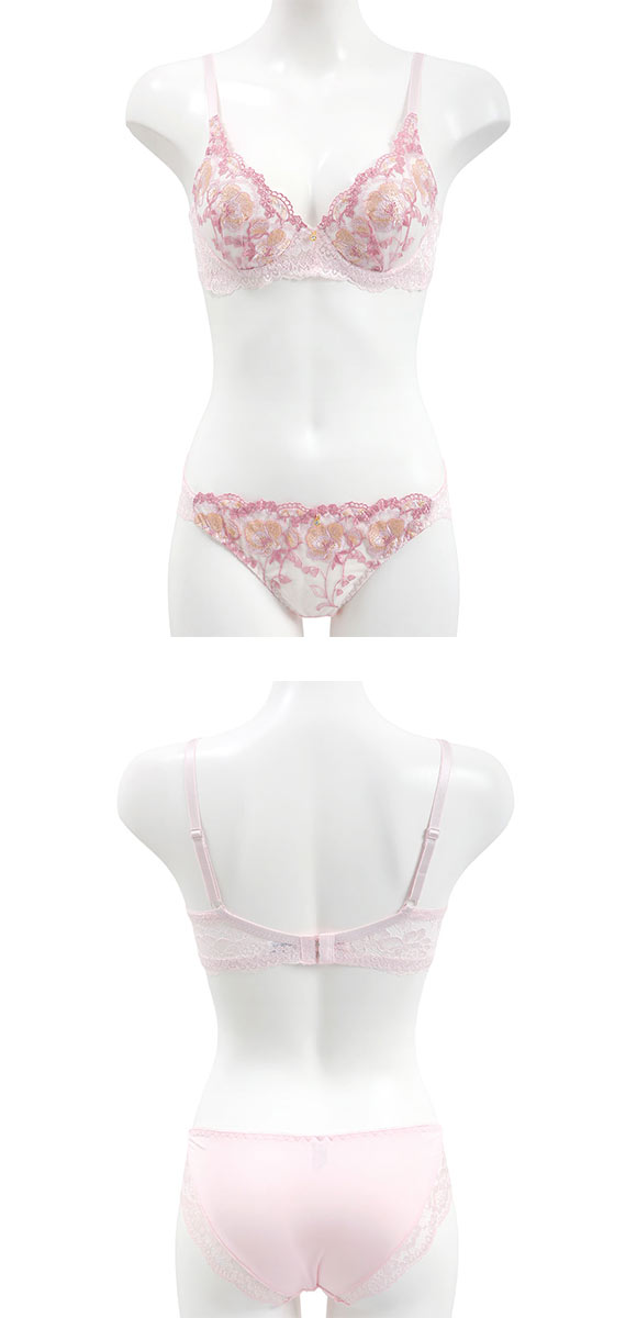 サンエイ 脇高 シアーフルール ブラセット ABCD 脇肉 谷間 盛り はみ肉すっきり 脇寄せ ブラジャー ショーツ セット 美胸 SANEI