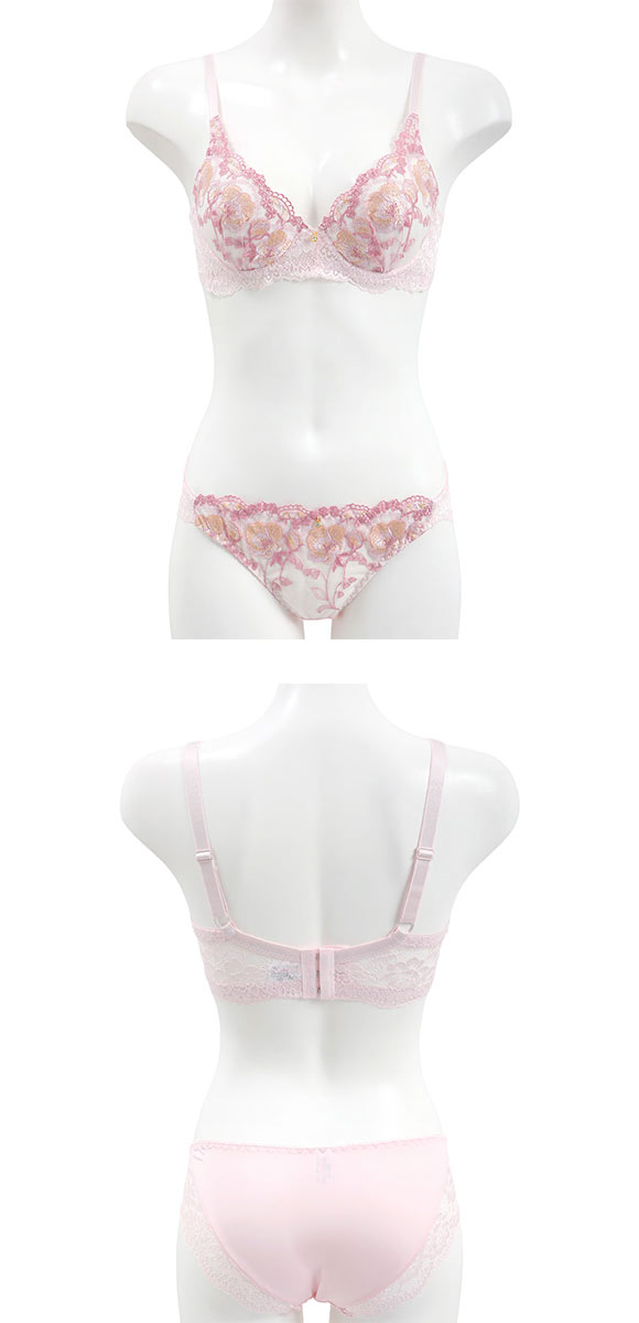 サンエイ 脇高 シアーフルール ブラセット EF 大きいサイズ グラマー 脇肉 谷間 盛り ブラジャー ショーツ セット 美胸 SANEI