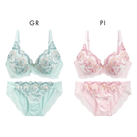 サンエイ 脇高 シアーフルール ブラセット EF 大きいサイズ グラマー 脇肉 谷間 盛り ブラジャー ショーツ セット 美胸 SANEI