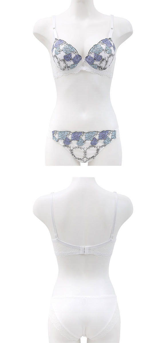 サンエイ 脇高 ゴージャスローズ ブラセット ABCD 脇肉 谷間 盛り はみ肉すっきり 脇寄せ ブラジャー ショーツ セット 美胸 SANEI