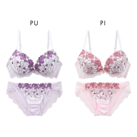 サンエイ 脇高 フラワーガーデン ブラセット ABCD サイドリボンショーツ 横紐 脇肉 はみ肉すっきり 脇寄せ 美胸 育乳 丸胸 SANEI