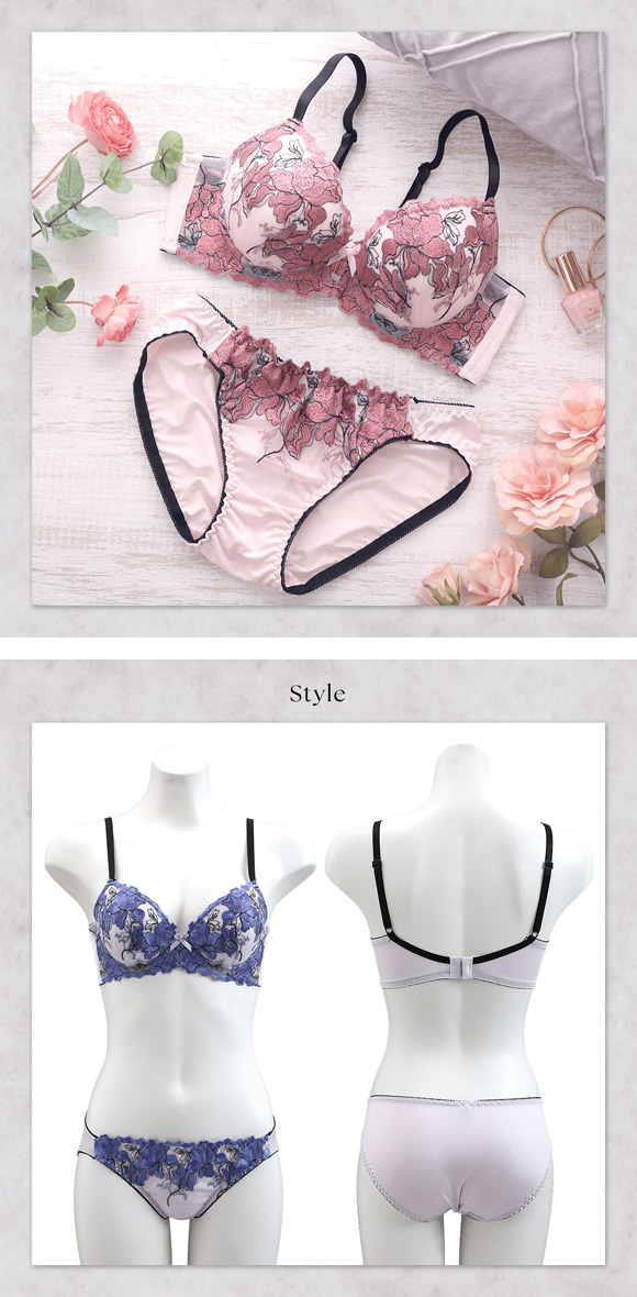 サンエイ 脇高 ホットブロッサム ブラセット ABCD 大きいサイズ グラマー 脇肉 谷間 盛り ブラジャー ショーツ セット 美胸 SANEI